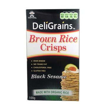 DeliGrains Black Sesame Brown Rice Crisps 100g